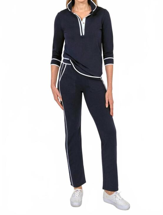 GRETCHEN SCOTT Pants - NEW GRETCHEN SCOTT trim it up sweatpants in navy white
